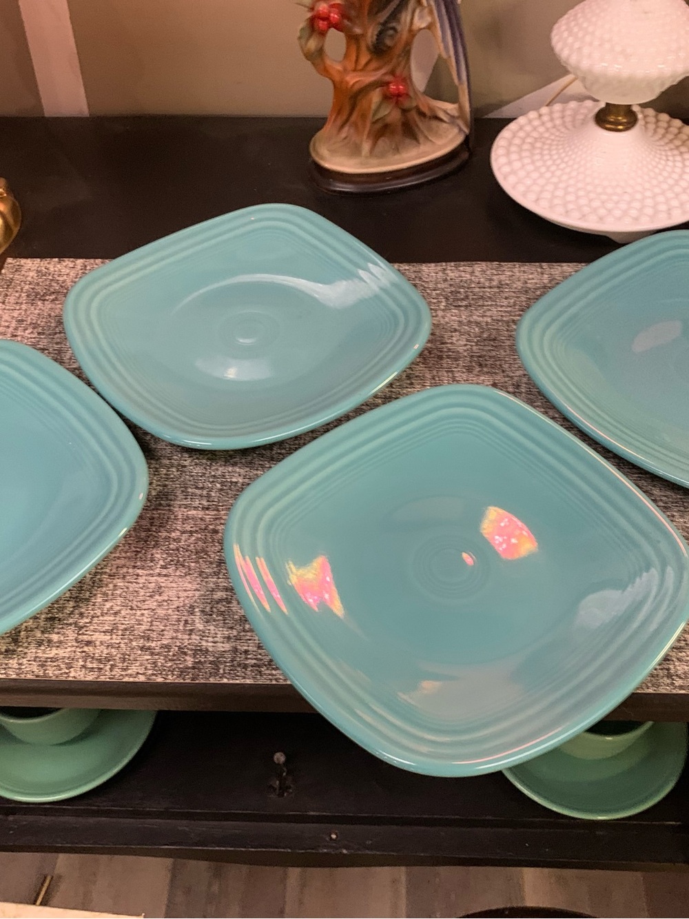 Fiestaware Square Turquoise Salad Plates Set of 4